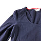 Navy Scoop Neck 3/4 Length Sleeve Top - Size 12