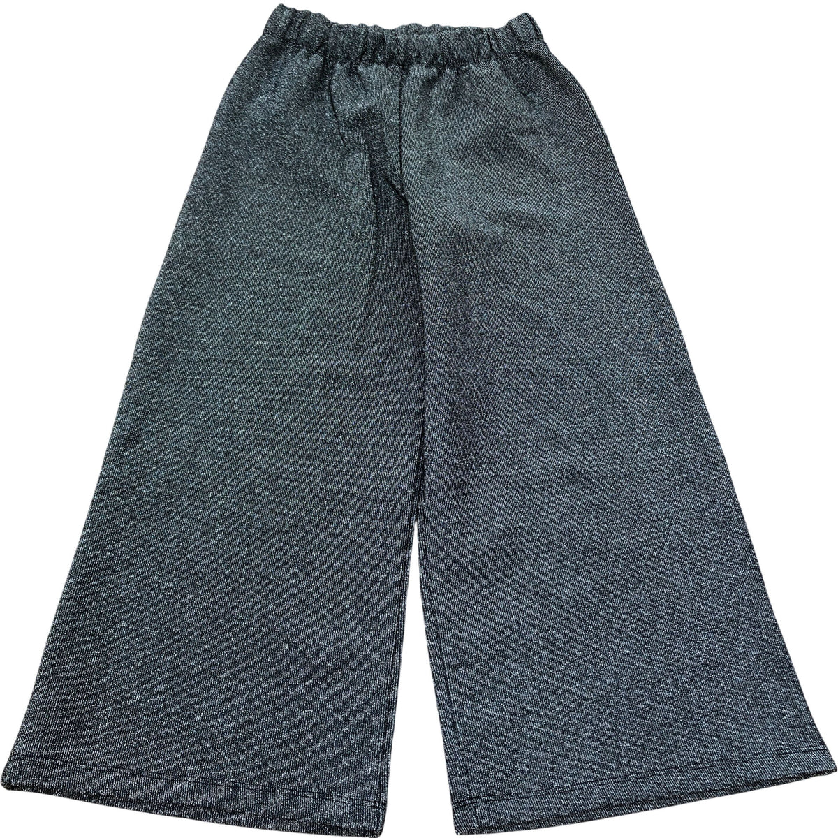 Trousers UK7 Years Girls Black Shimmer Elastic Waist Comfortable Fit