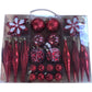 Christmas Baubles Ornaments Set Red Holiday Ornaments
