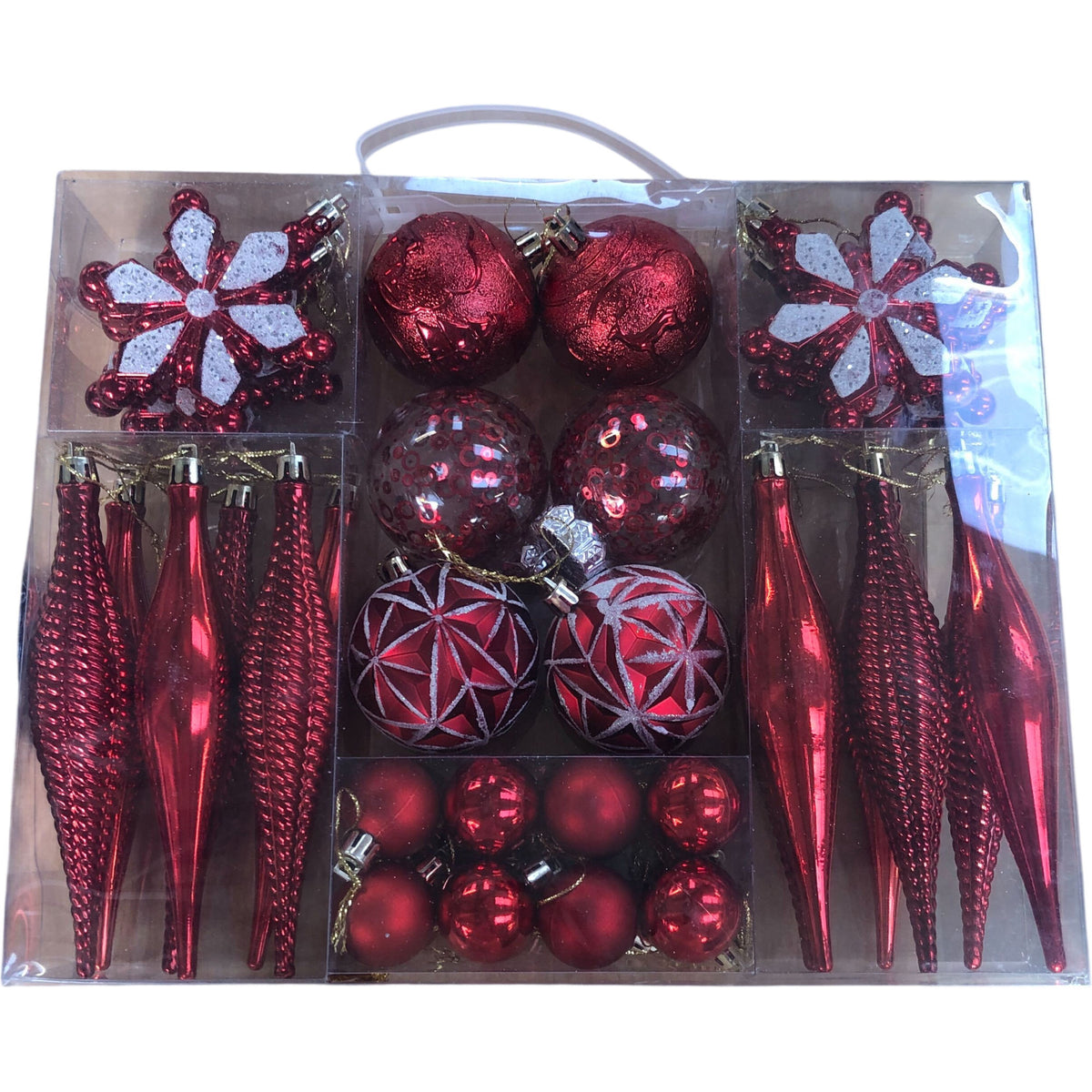 Christmas Baubles Ornaments Set Red Holiday Ornaments