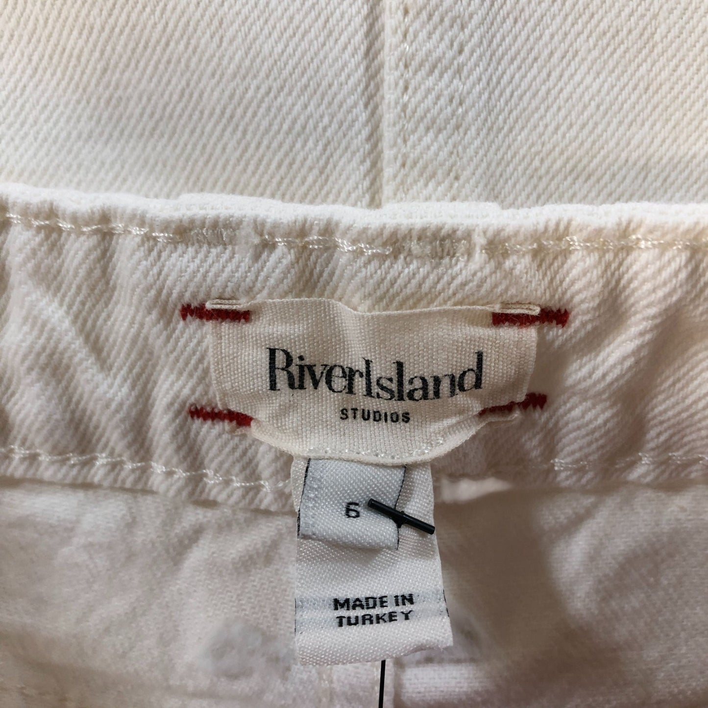 River Island Studios Maxi Skirt UK6 Women's White Frayed Hem Cotton Long