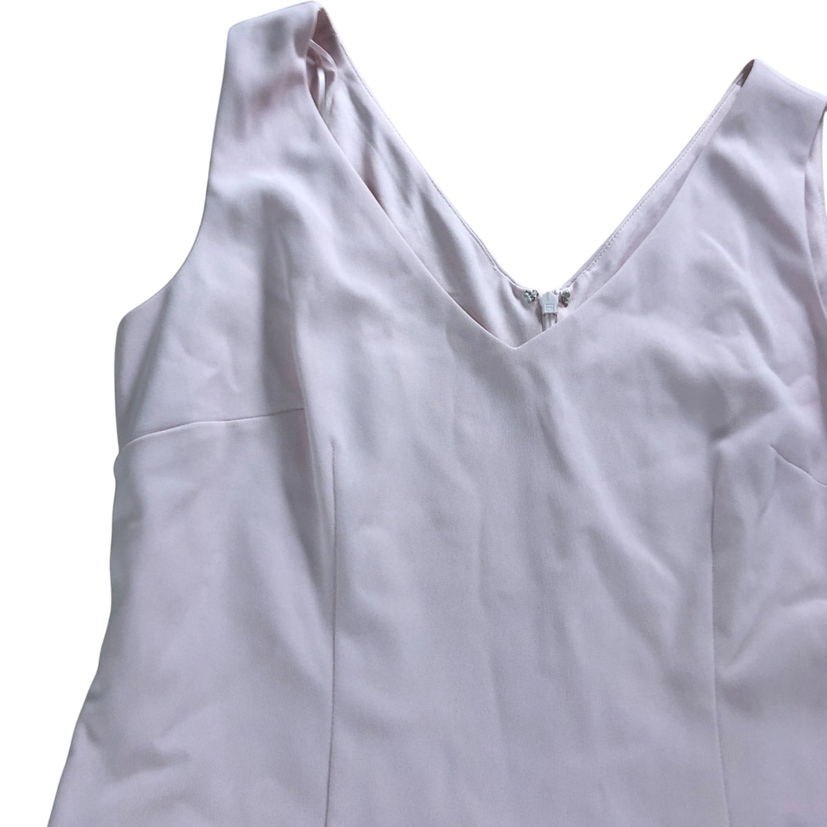 Gina Bacconi UK12 Women's Pink Sleeveless Midi Dress V Neck Elegant Style