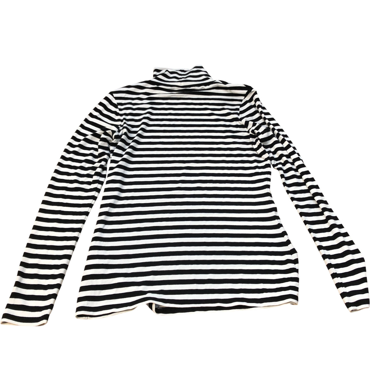 Baukjen Long Sleeve High Neck Top Women's Size 8 Black White Striped