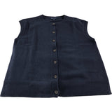 Crew Clothing Company UK14 Women's Sleeveless Button Cardigan Merino Wool Navy