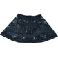 Embellished Bird Design Black Mini Skirt Size 4