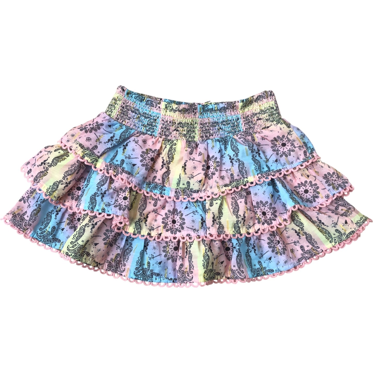 River Island Girls Multi Coloured Frill Skirt Age 2-3 Years Floral Print