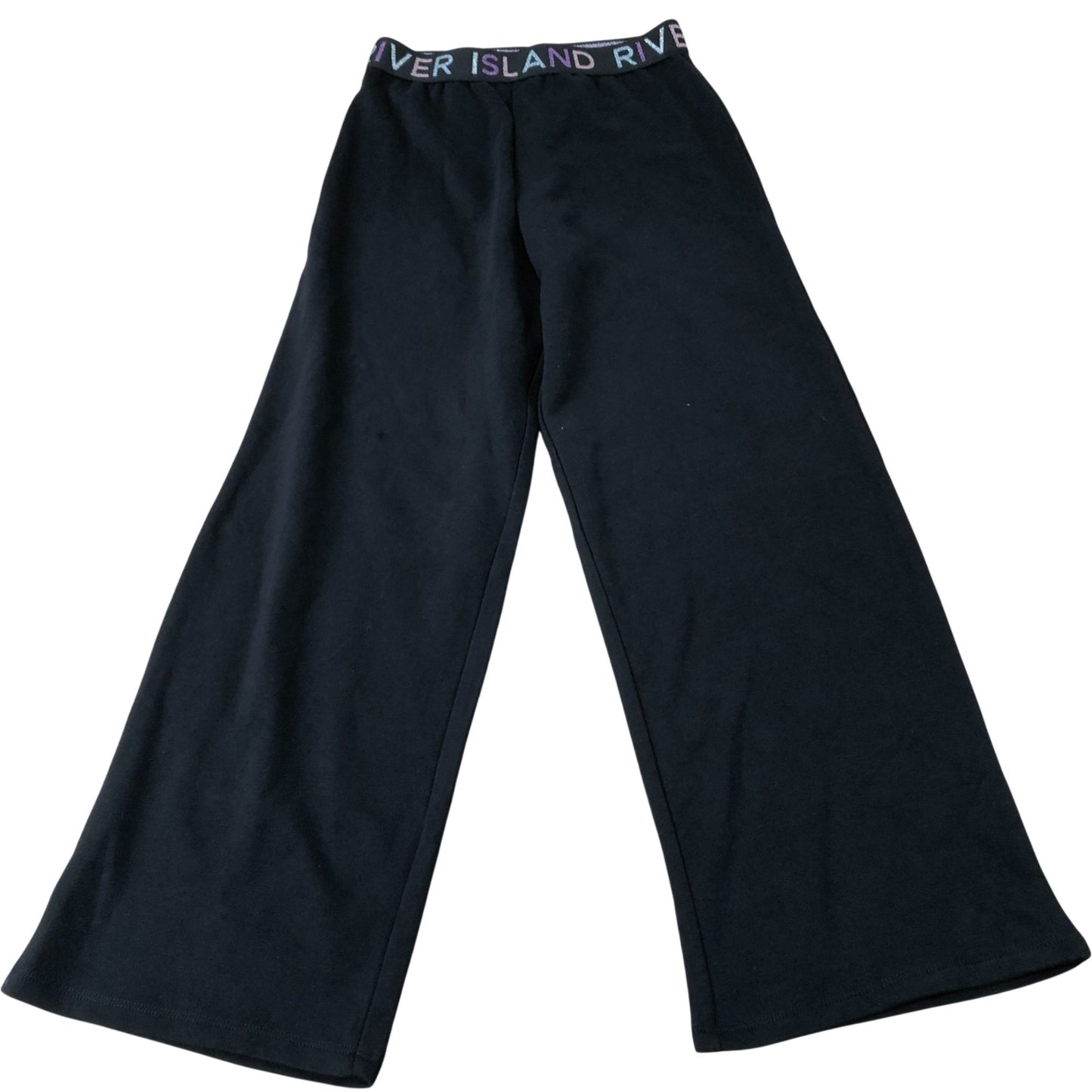 River Island Black Wide Leg Trousers Girl's Casual Fashion 9-10 Years