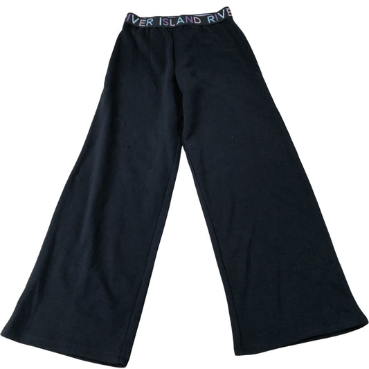 River Island Black Wide Leg Trousers Girl's Casual Fashion 9-10 Years
