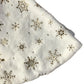 Faux Fur Christmas Tree Skirt Snowflake Design White Gold 34"
