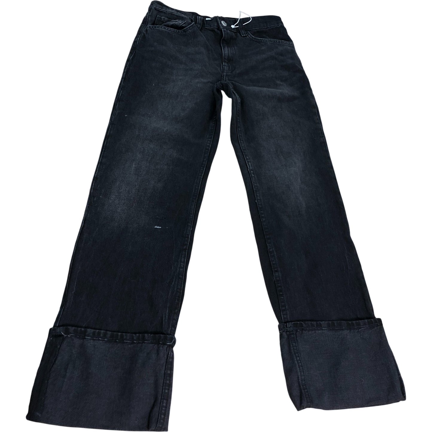 MNG Straight Jeans UK36 Women's Black Cotton Mid Waist Regular Fit Full Length