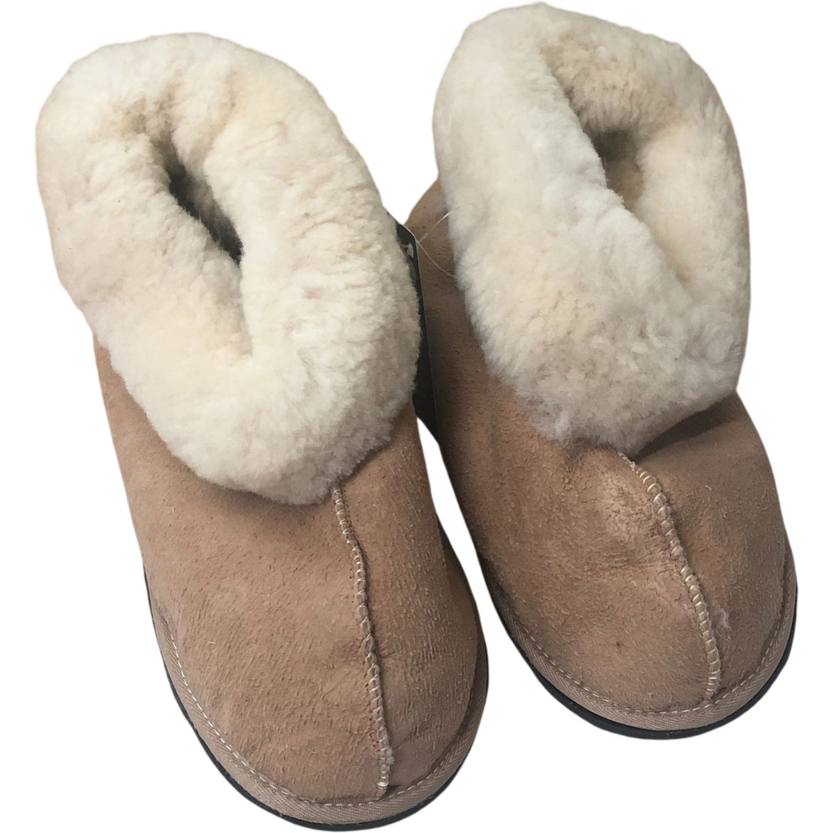 JCP Leathers Womens Genuine Sheepskin Slippers Tan Warm Cozy Shoes