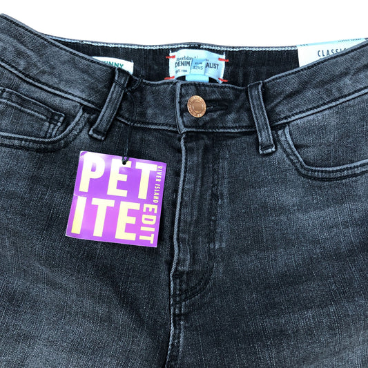 River Island Petite Skinny Jeans UK6 Women's Black Denim Classic Fit