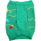 Green Christmas Dog Sweater String Lights Detail XS