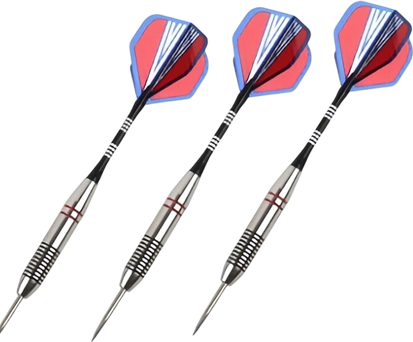 FUZWOL Steel Tip Darts Set Aluminium Foil Flights Stainless Steel Barrels 3 Pack