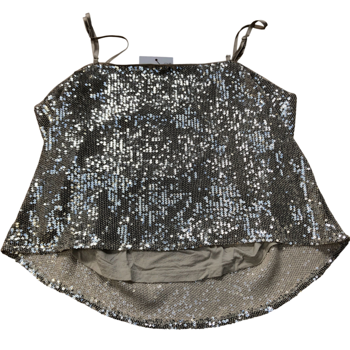 Sequin Top UK8 Women's Evening Wear Sparkly Sleeveless Silver