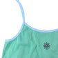 RIVER ISLAND Girls Cropped Tank Top UK13-14 Light Green Daisy Detail Fashion