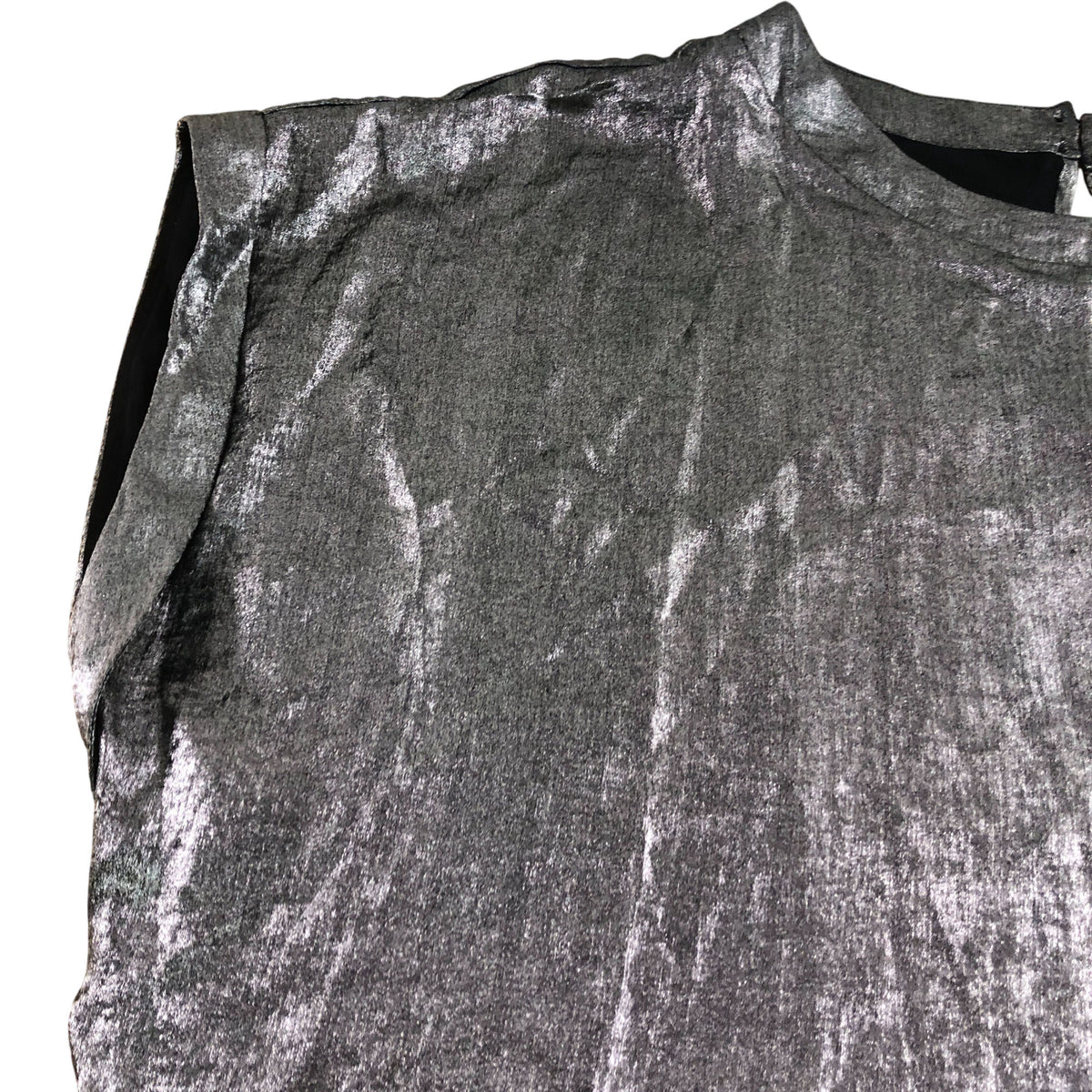 River Island UK20 Women's Silver Metallic Sleeveless Top