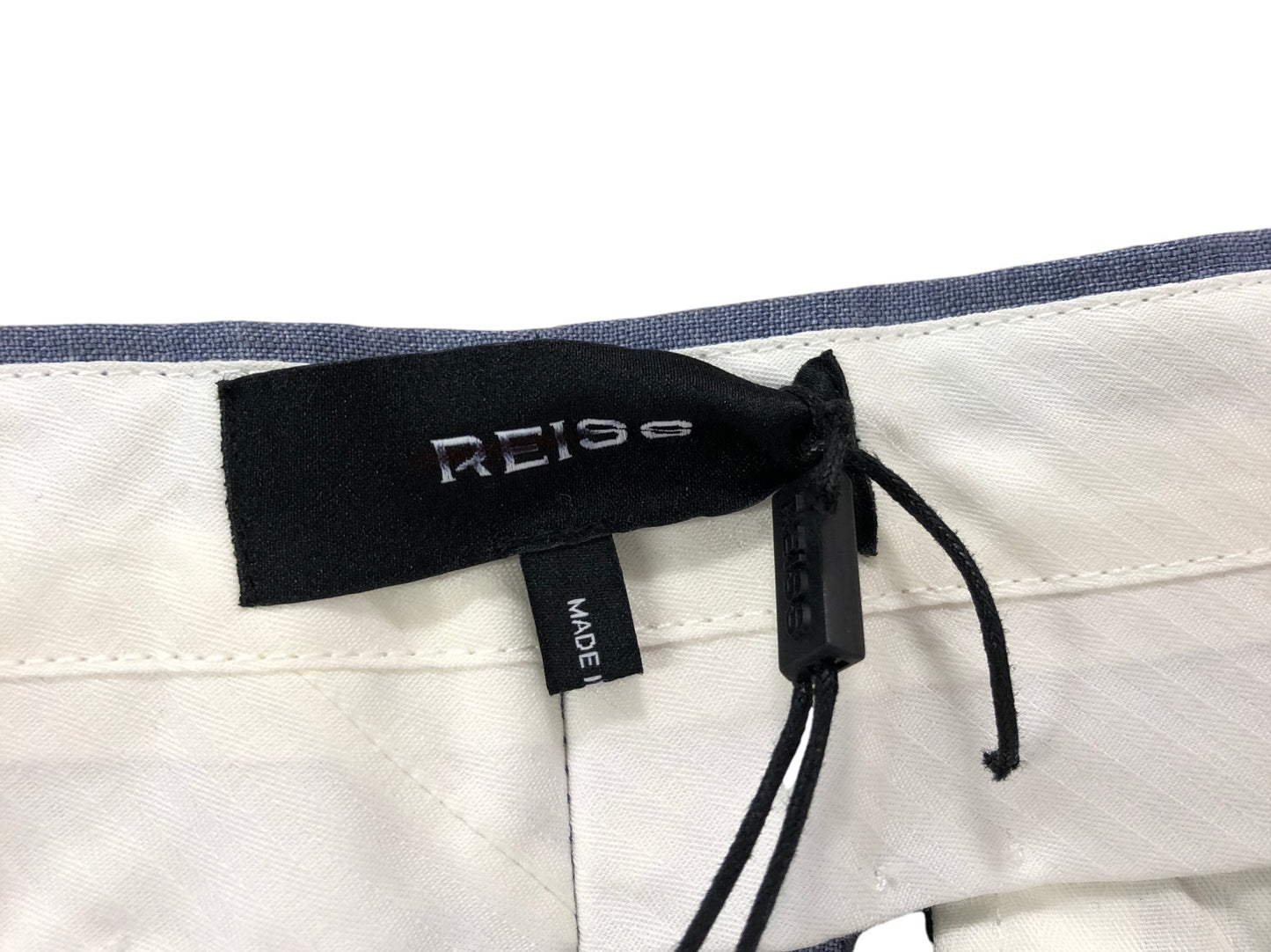 Reiss Warner Linen Slim Mixer T Trousers 34 Inch Men's Airforce Blue