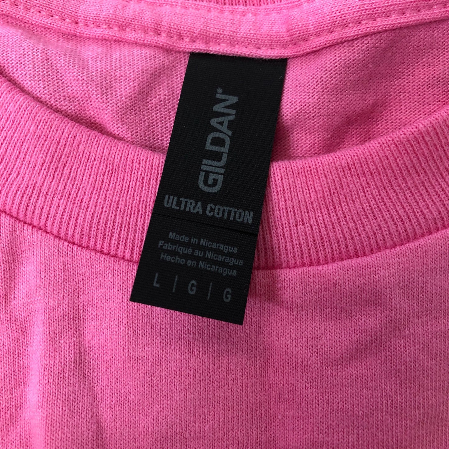 Gildan Ultra Cotton T-Shirt Pink Size L Men's Short Sleeve Classic Fit