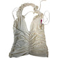 River Island Women's Cream Ruched Halter Neck Top Halter Style Small