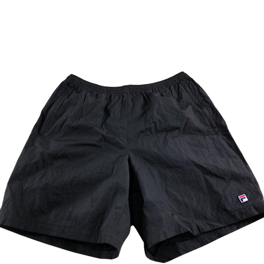 FILA x Hailey Bieber Women's Black Crinkle Shorts Lightweight Medium UK12