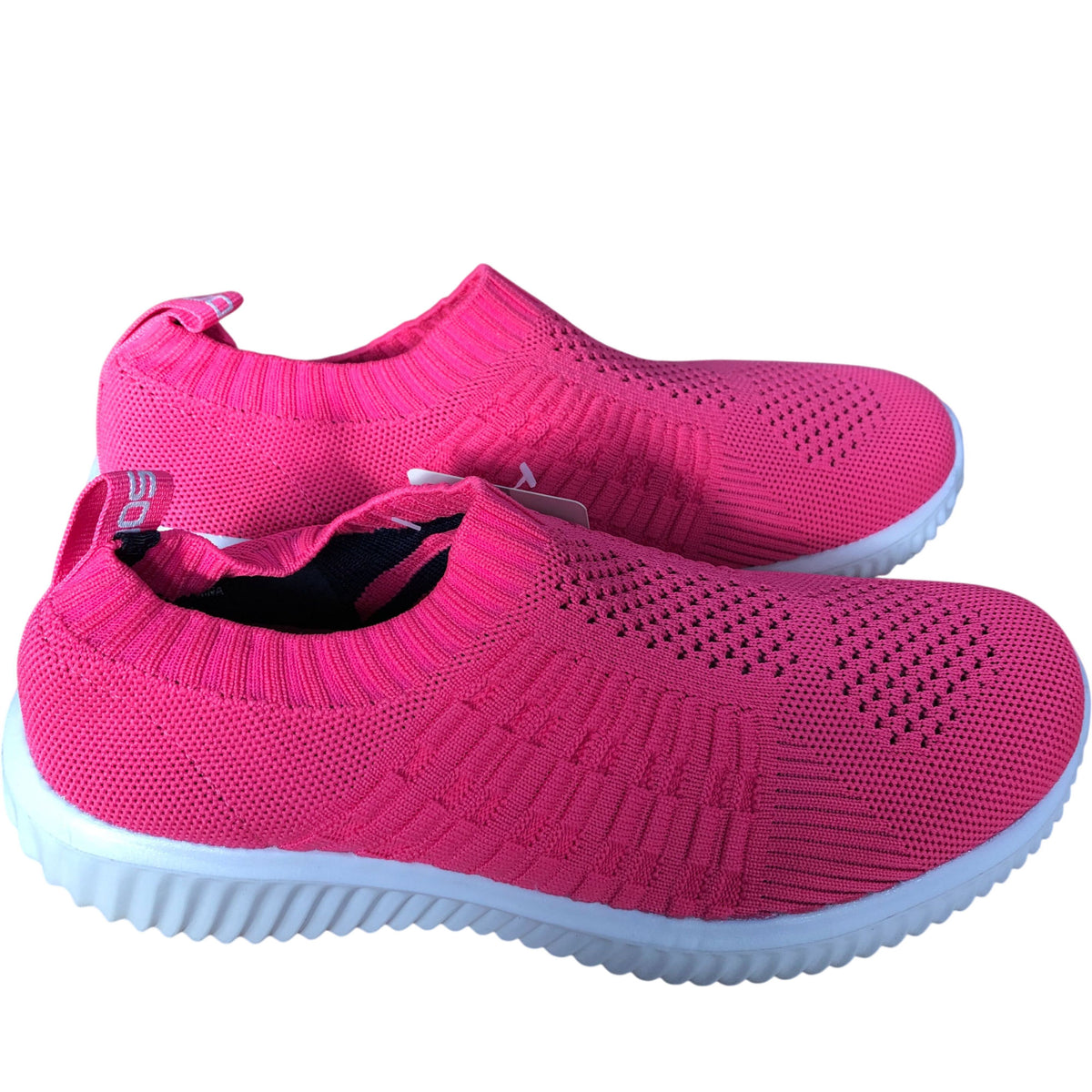 Lightweight Comfort Slip On Trainers Women's Bright Pink UK3.5