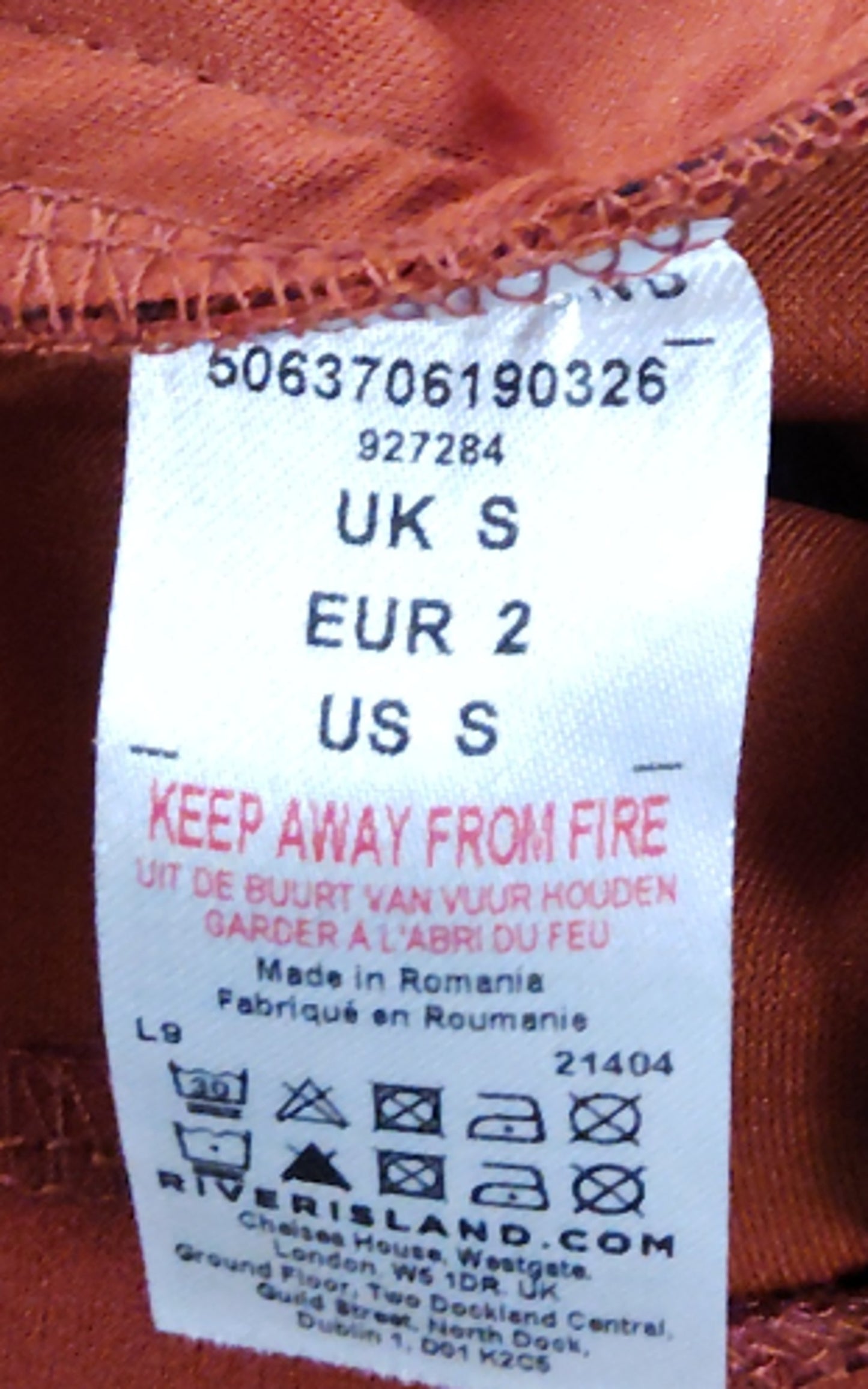 River Island Sleeveless Dress UK S Women's Orange Elegant