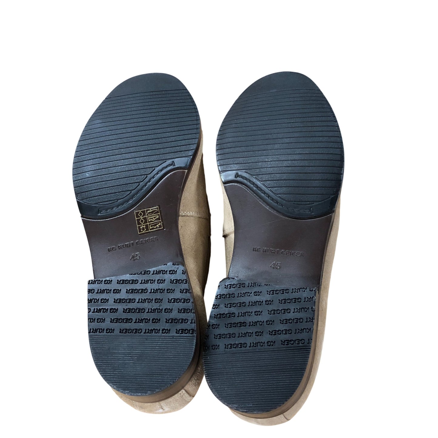 Kurt Geiger Formal Shoes UK10 Men's Suede Moccasin Beige Leather Upper