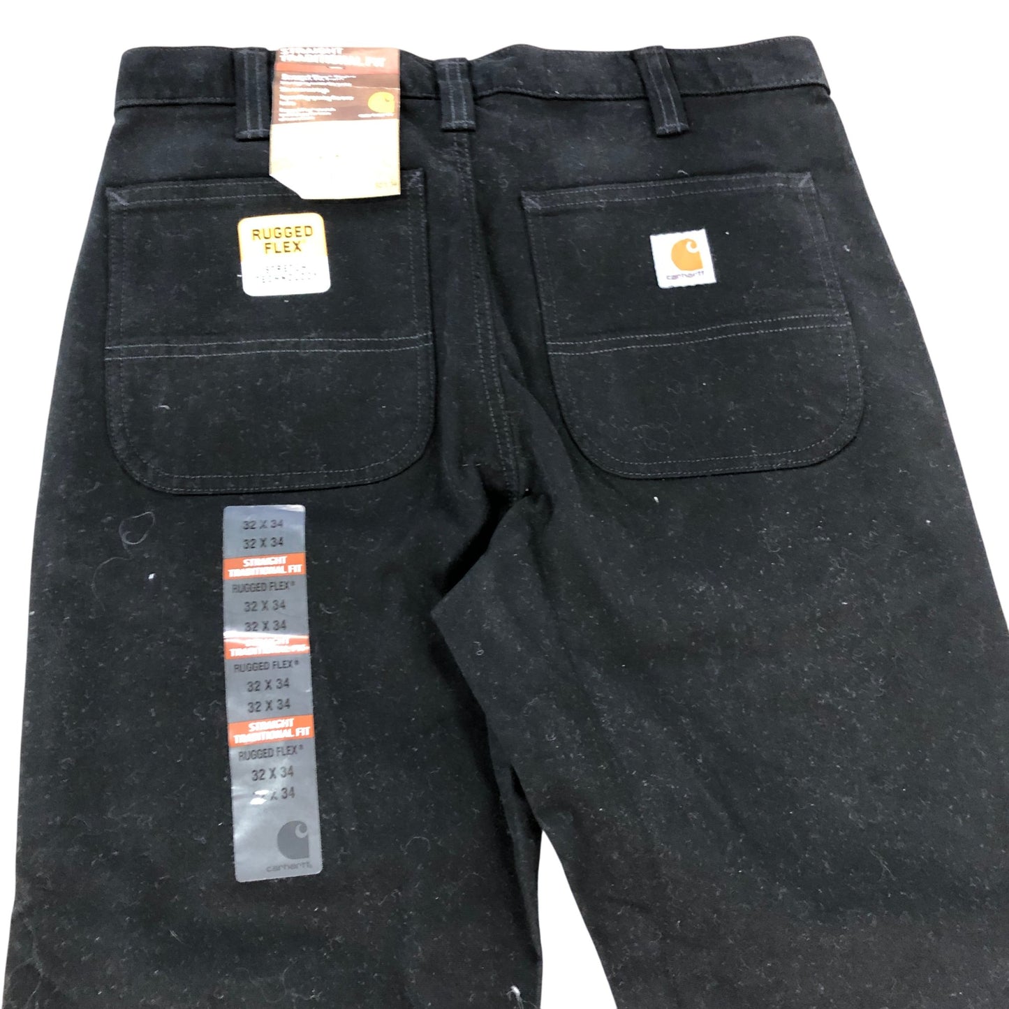 CARHARTT Rigby Straight Fit Trousers UK32 Men's Black Rugged Flex Stretch