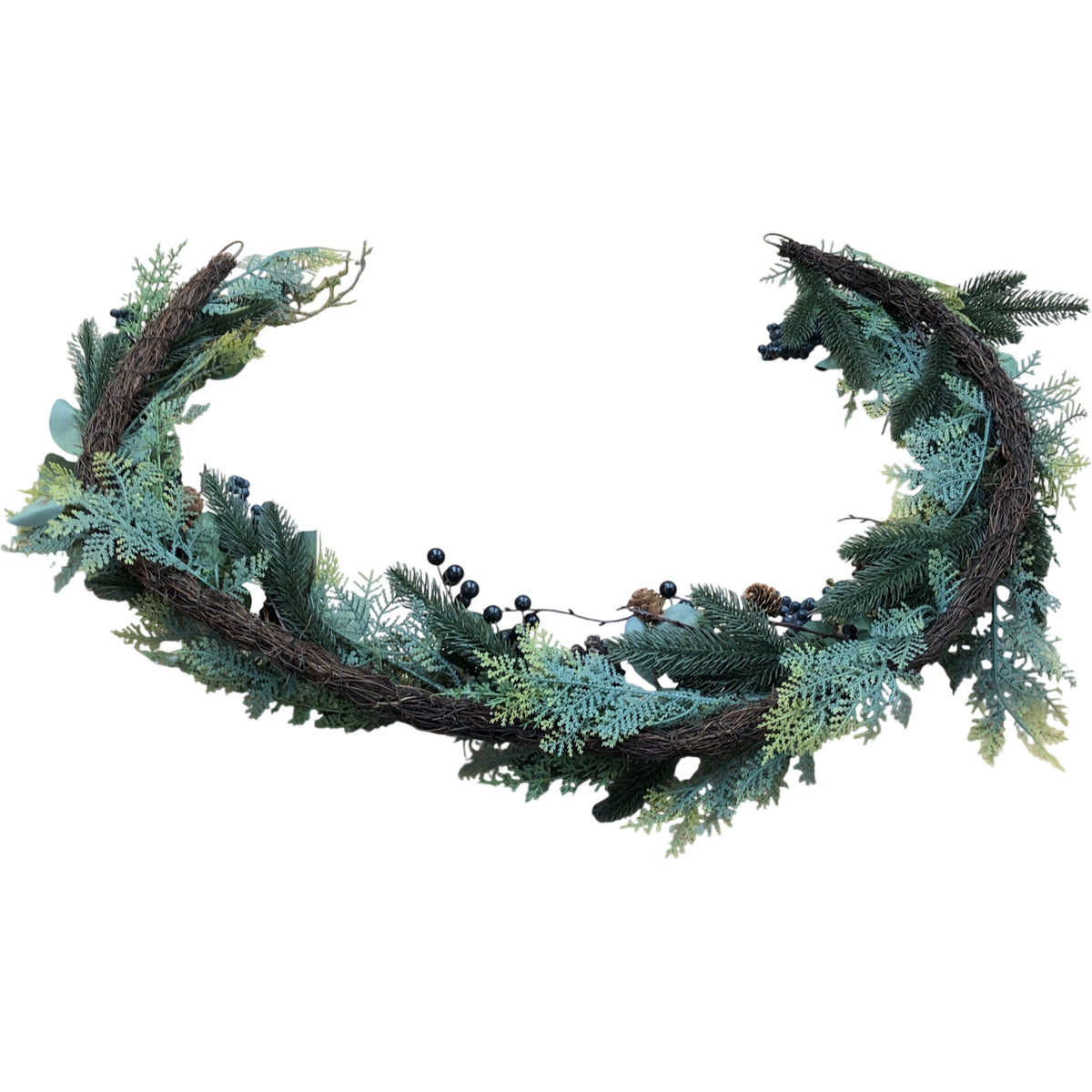 Greenery Garland Artificial Décor With Pine Cones And Berries 5FT
