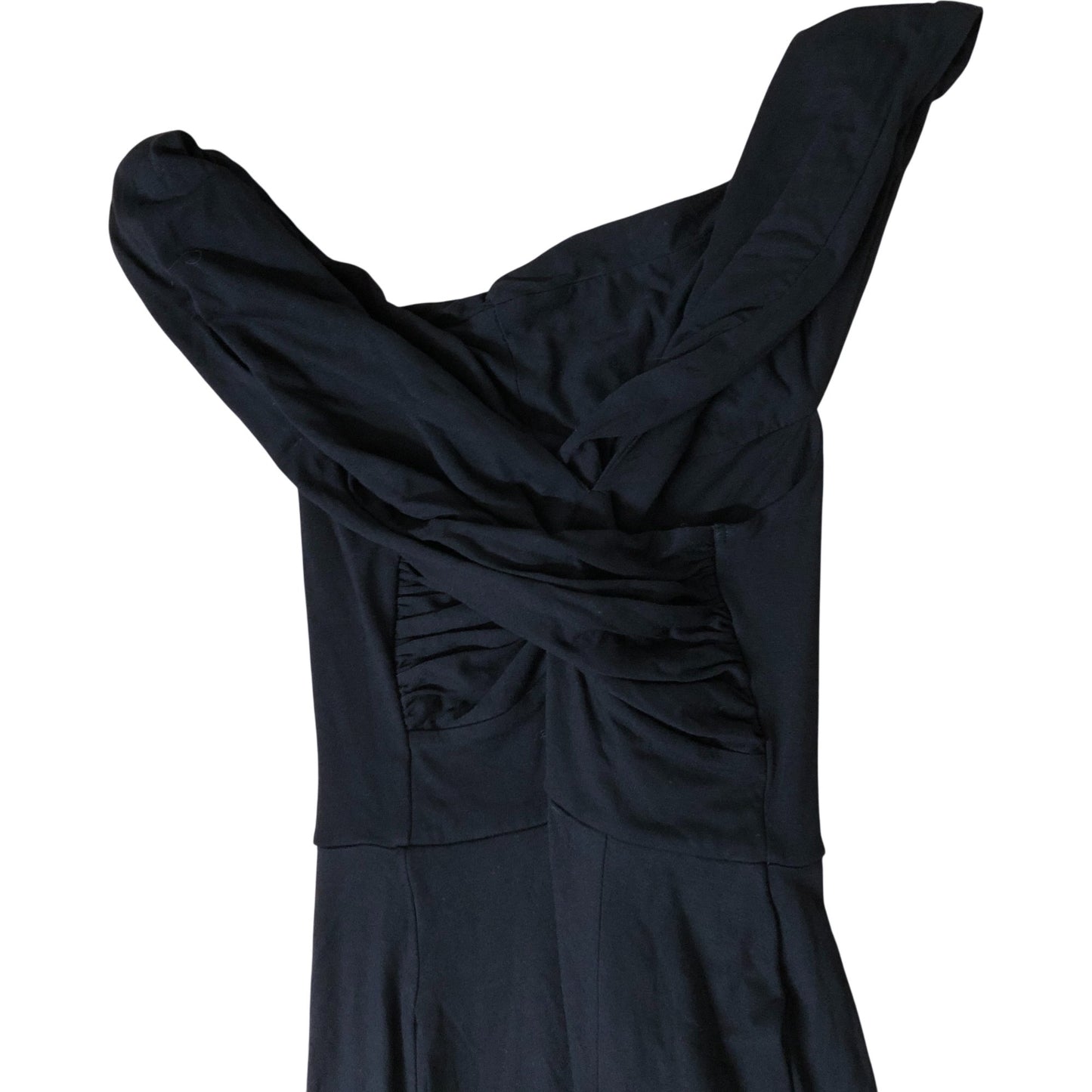 Maxi Dress Women's Black Cross Detail Partywear UK4