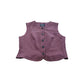 River Island Vintage Style Cropped Vest UK14 Women's Button Detail Plum
