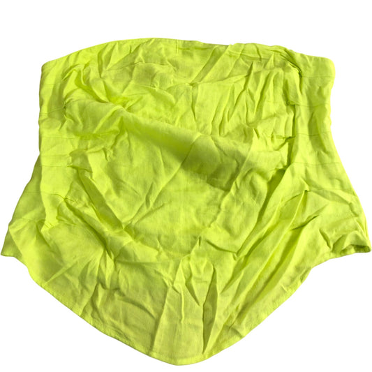 River Island UK18 Women's Neon Yellow Split Hem Top Lightweight Stretchy Fabric