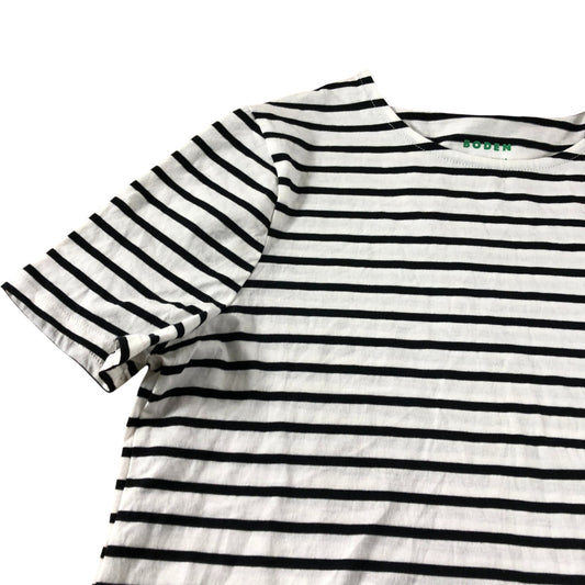 White Striped Relaxed T-Shirt - Size 10