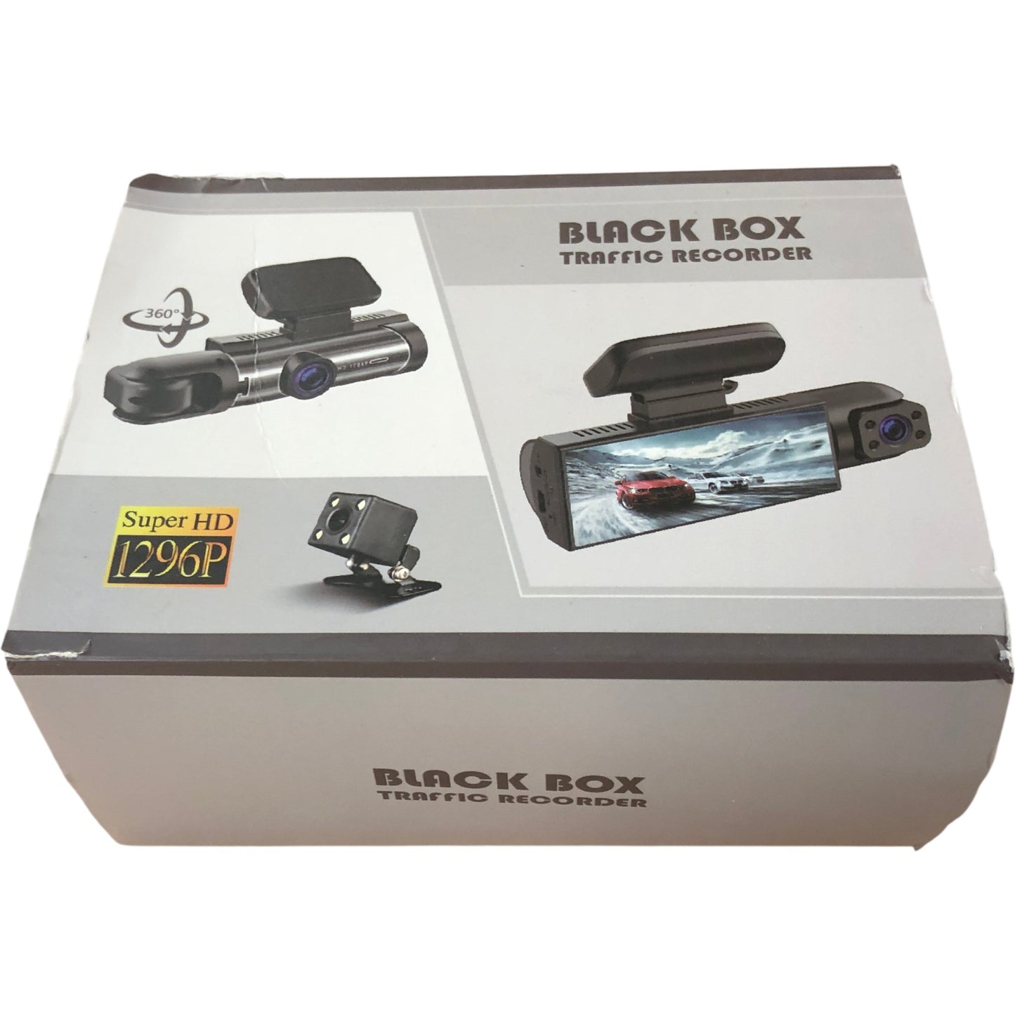 BLACK BOX Traffic Recorder Super HD 1296P Dual Dash Cam Front Rear HD