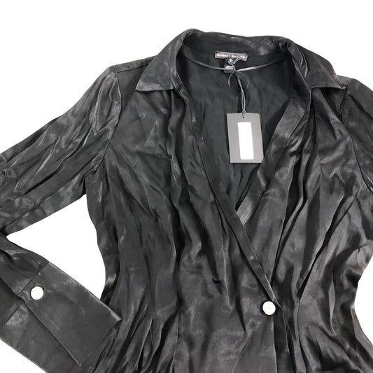River Island Women's Black Blouse Size 6 Elegant Style Long Sleeve Button Detail