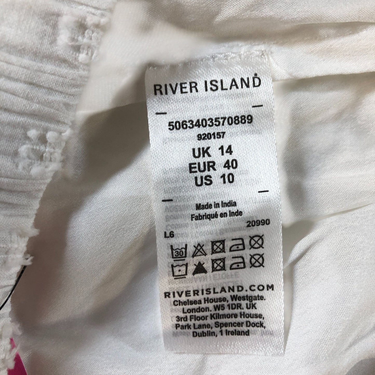 River Island White Frill Skort Women's Ruffled Lace Embroidery Design UK14