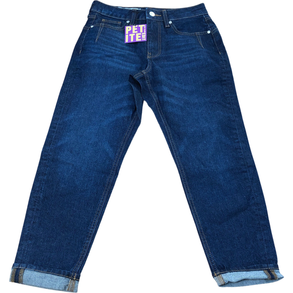 River Island Petite Mom Jeans Turn Ups Blue