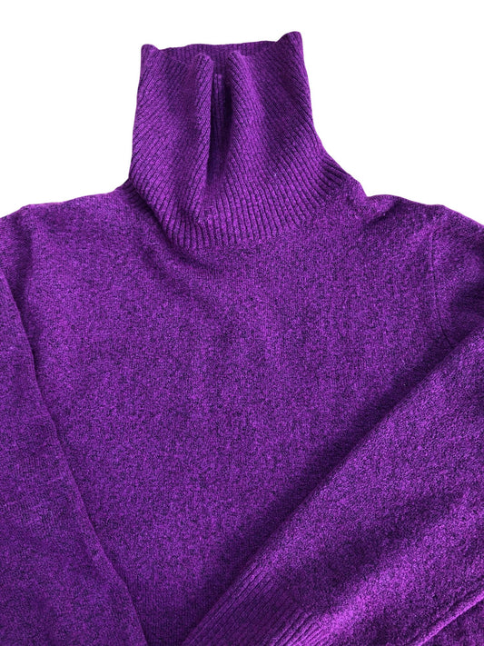 Roll Neck Sweater Size UK18 Women's Purple Knitted Acrylic Blend Jumper
