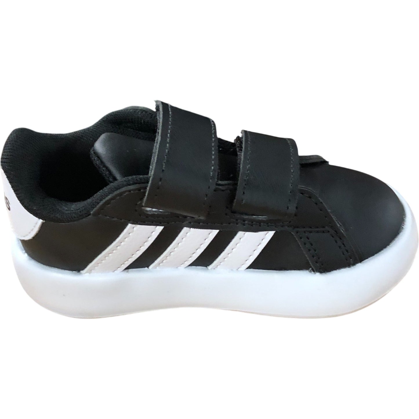 Adidas Baby Sneakers UK5K Toddler Black White Easy Fastening Casual Shoes