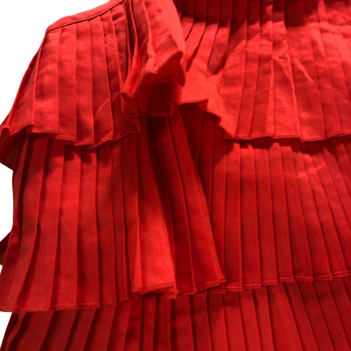 River Island Women's Red Pleated Layered Halterneck Top Size 14