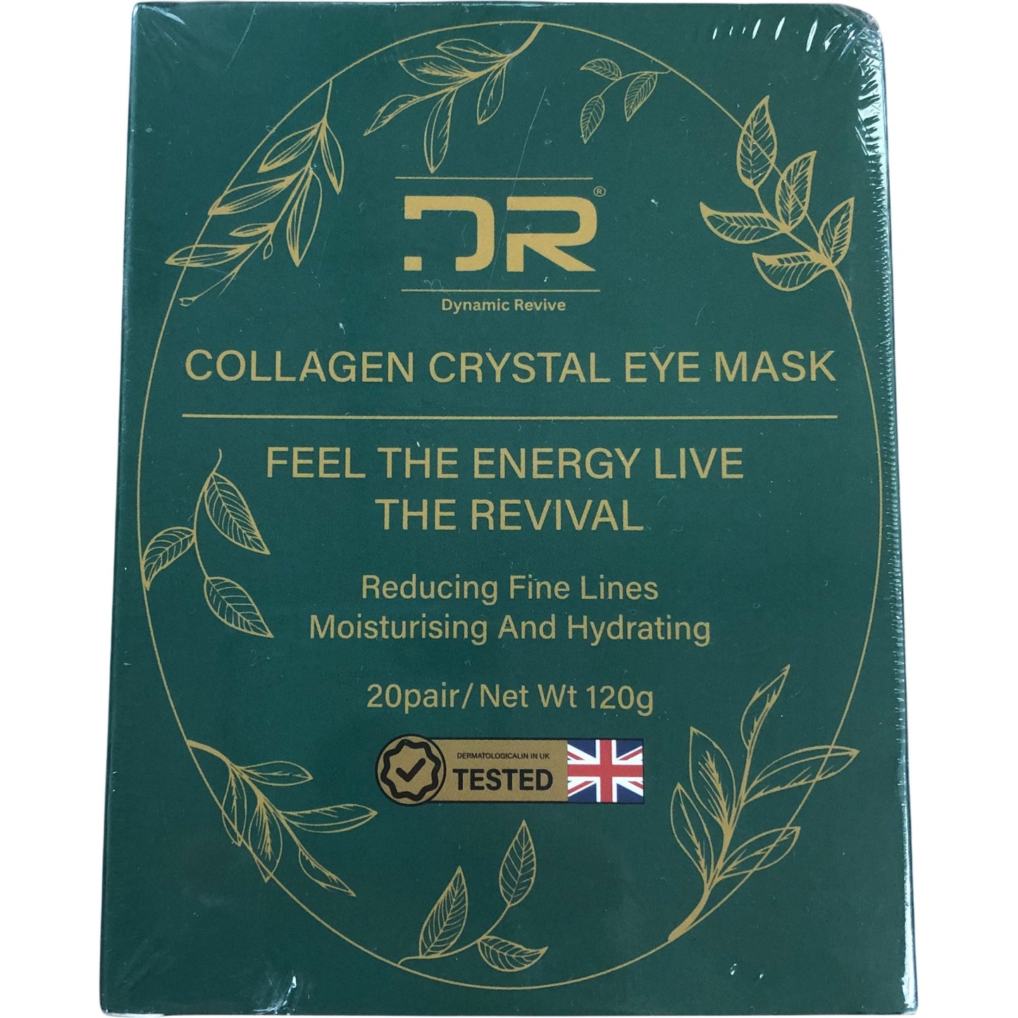 Dynamic Revive Collagen Crystal Eye Mask 20 Pair Moisturising Hydrating Beauty