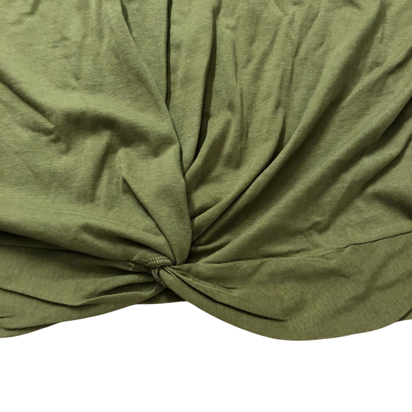 River Island Relaxed T-Shirt Size 6 Women's Olive Green Knot Front