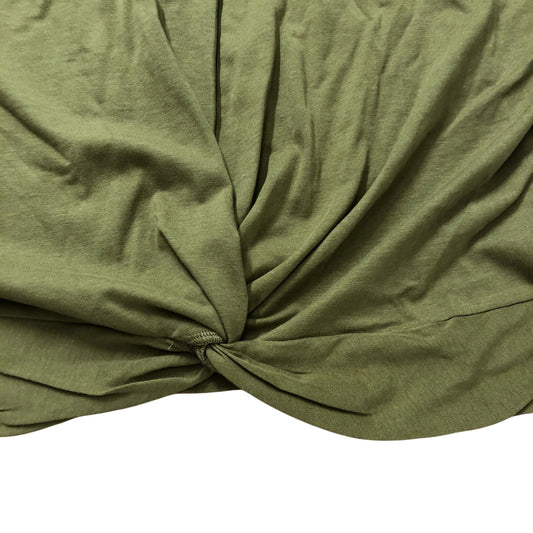 River Island Relaxed T-Shirt Size 6 Women's Olive Green Knot Front