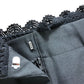 Wide Leg Trousers UK10 Women's Black High Waist Lace Trim
