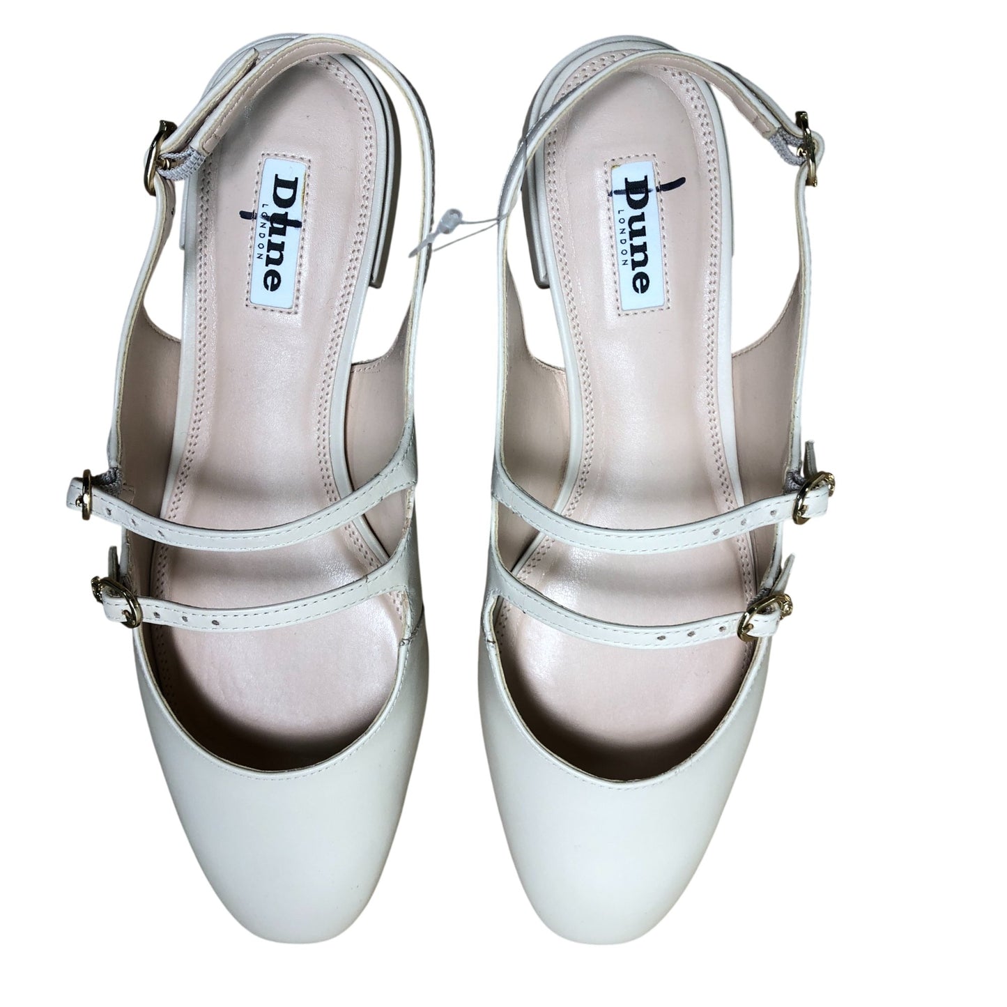 Dune Haily Slingback Heels UK6 Women's Cream Strappy Flats Shoes
