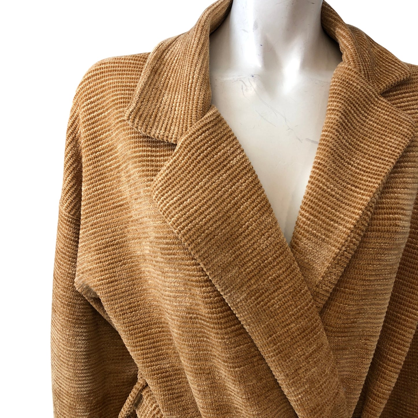 Nordstrom Women's S Sleep Robe Soft Rust Ribbed Polyester Spandex Fabric