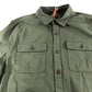 Furze Garment Dye Twill Shirt Khaki Green Long Sleeve Size Large