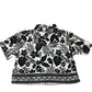 River Island Short Sleeve Tropical Shirt 100% Lyocell Black Floral Print 6 Years