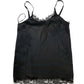 River Island Black Lace Camisole Top UK6 Women's With Floral Detail